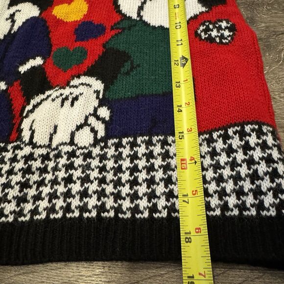 Vintage 90s Disney Mickey Minnie Mouse Sweater Kids Medium 7/9 Red Knit Retro - Picture 6 of 8